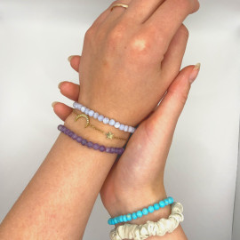 kaufen Chalcedon & Lepidolith & Howlith Armband schmal